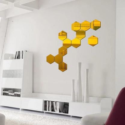 12 Self-Adhesive Mirror Wall Stickers 