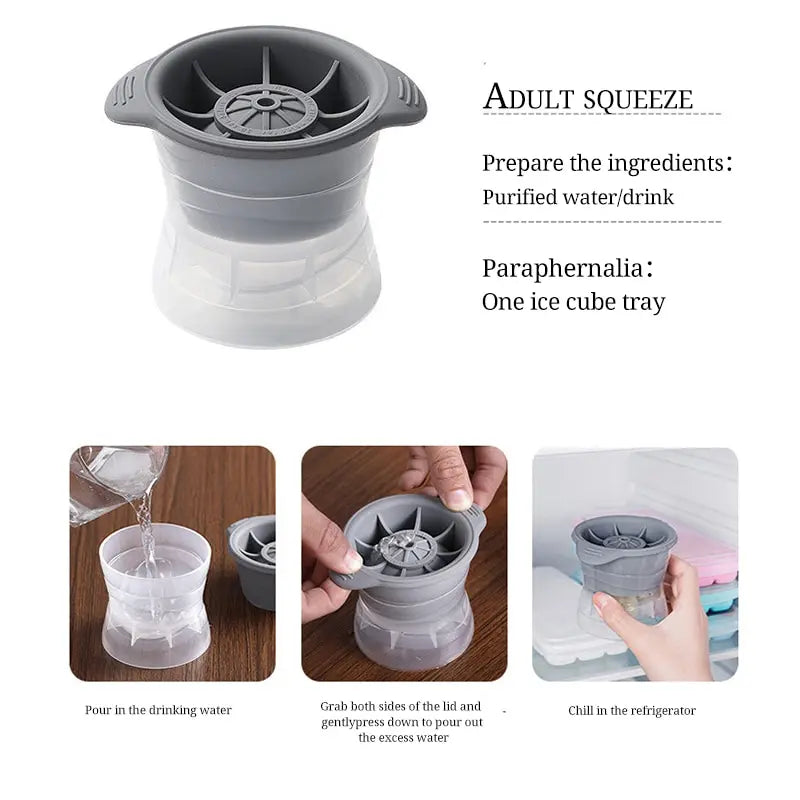 Bar Whiskey round Ice Cube Maker 2Pcs 