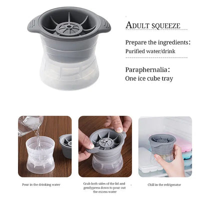Bar Whiskey round Ice Cube Maker 2Pcs 