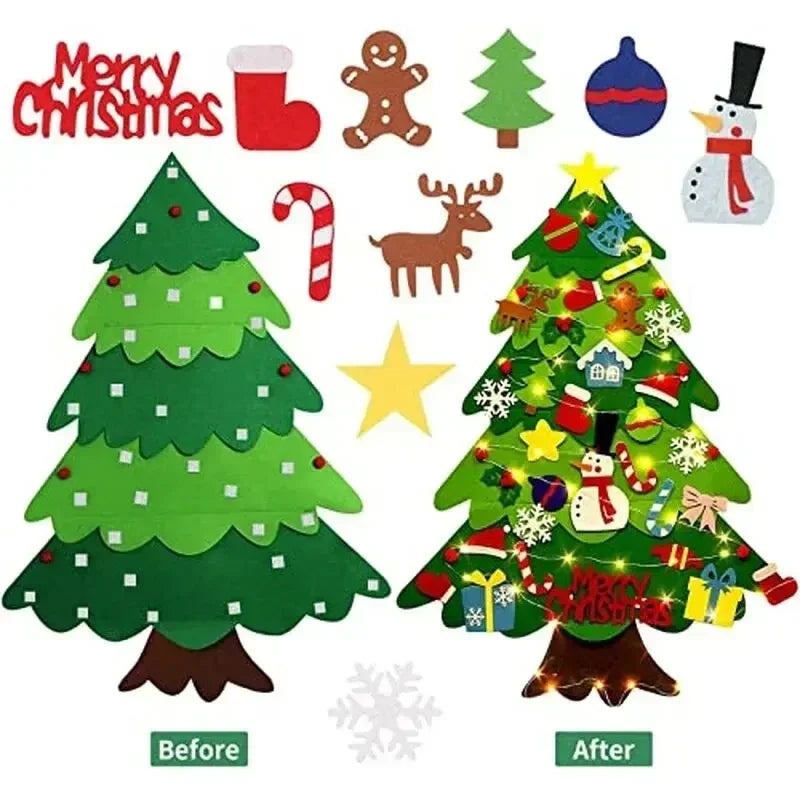 Kids DIY Felt Xmas Tree Set Christmas 2026 New Year 