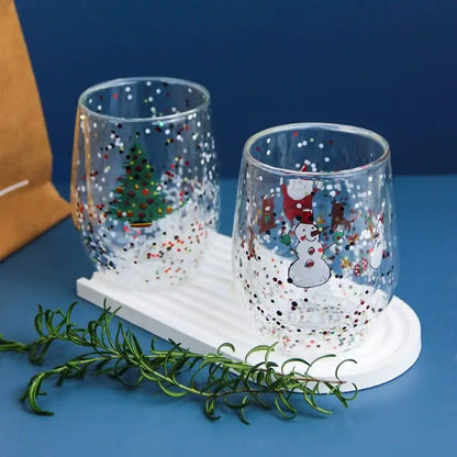 FOME ® Christmas Double-Layer Glass Cup 
