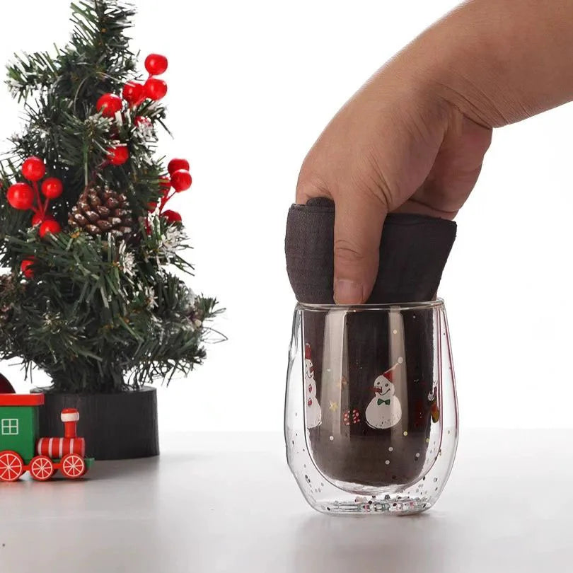 FOME ® Christmas Double-Layer Glass Cup 