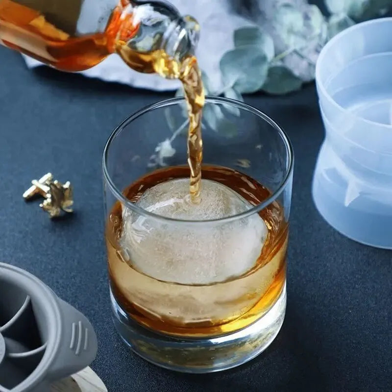 Bar Whiskey round Ice Cube Maker 2Pcs 