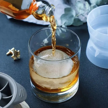 Bar Whiskey round Ice Cube Maker 2Pcs 