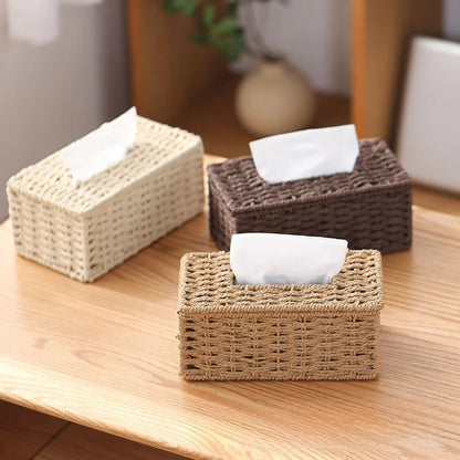 New Woven Grass Tissue Storage Box 
