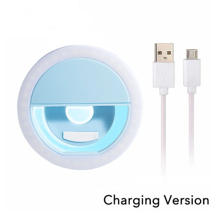 USB Rechargeable LED Selfie Ring Light with Phone Clip Photo Lamps Video Light Photography Ringlight for Iphone Samsung Xiaomi