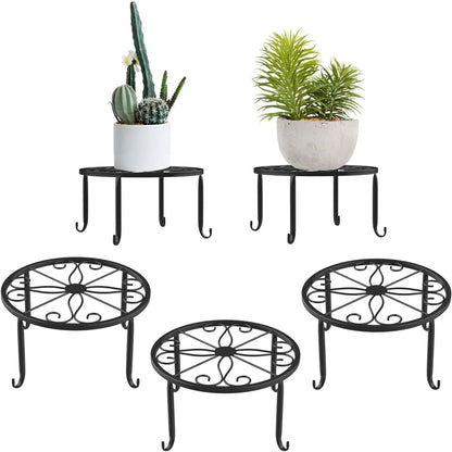 Metal Hollow Round Plant Shelf – Elegant Flower Pot Stand for Home & Garden