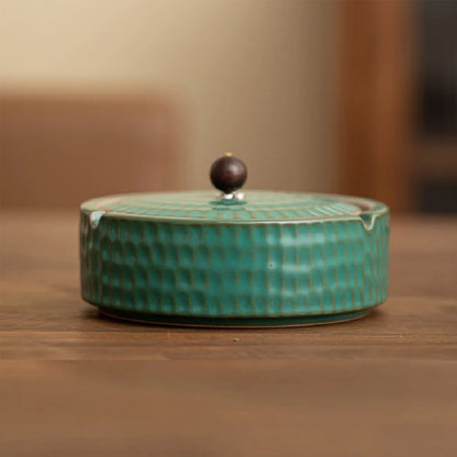 Ceramic Ashtray with Lid Home Office