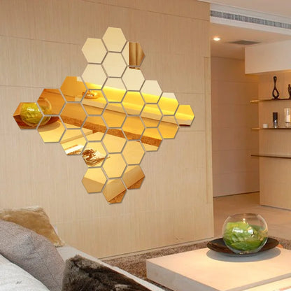 12 Self-Adhesive Mirror Wall Stickers 