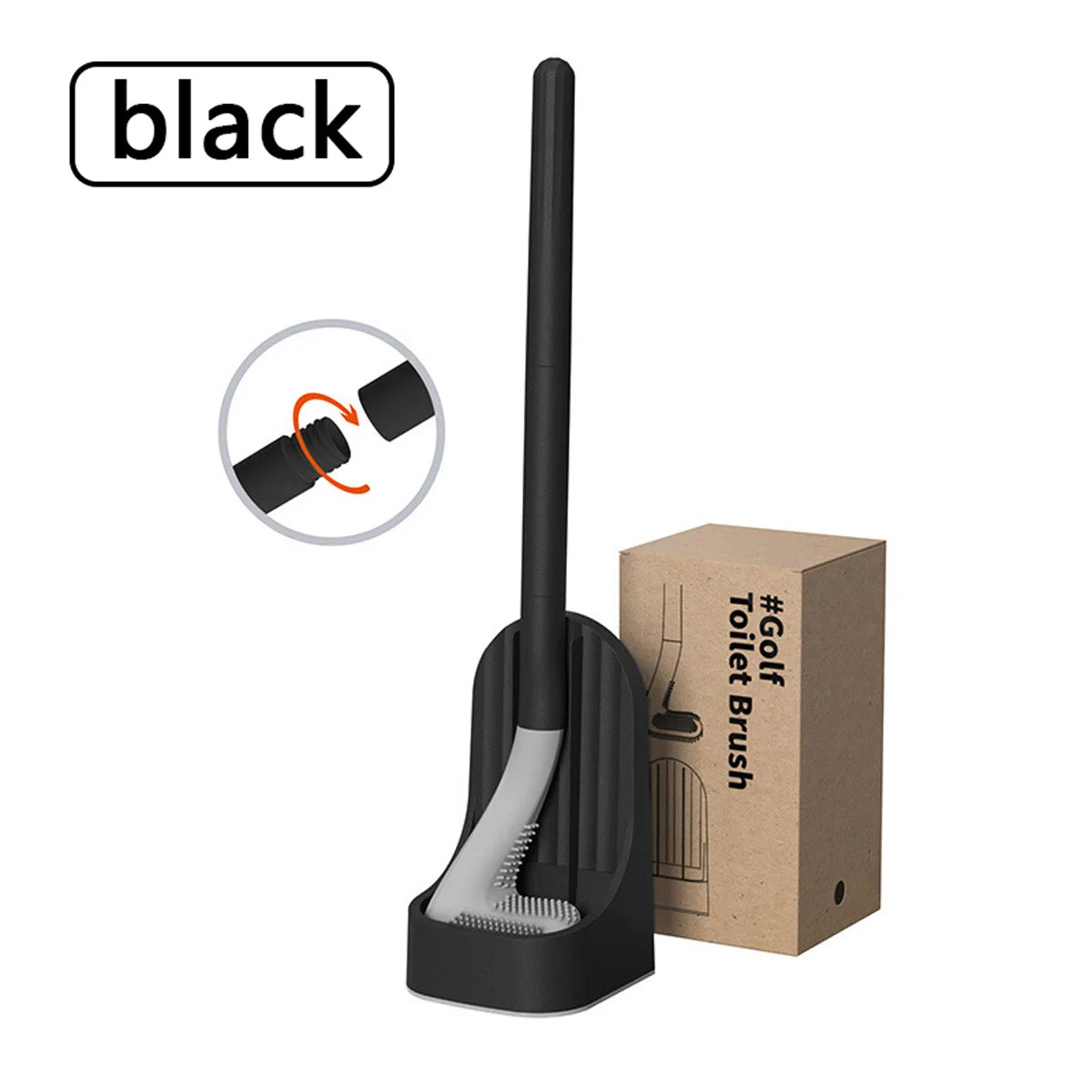 Toilet Brush Set with Base Bathroom Wall-Mounted 