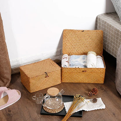 Handmade Seagrass Woven Storage Box 