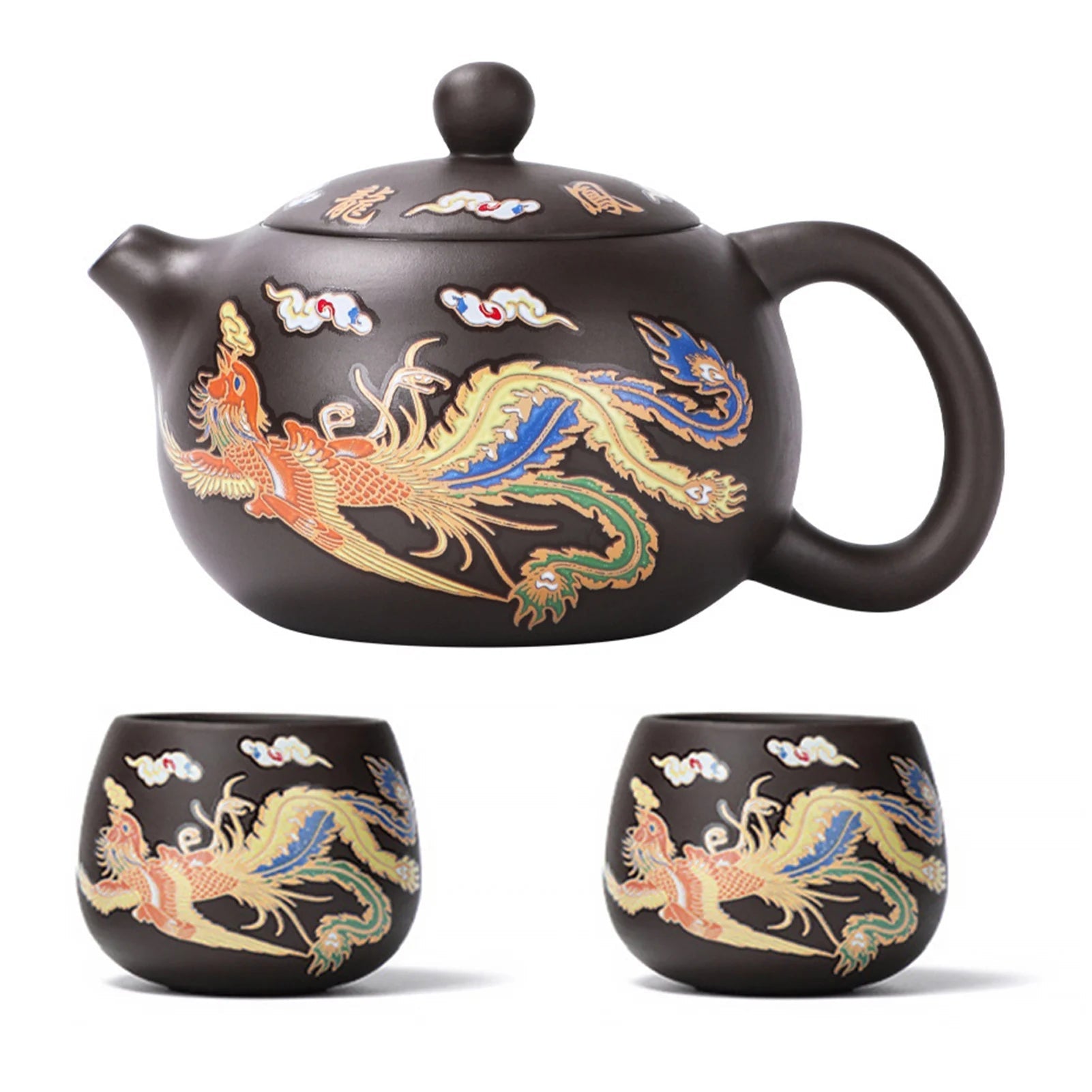 135-350Ml Dragon Teapot Chinese Style Color-Changing Purple Clay Tea Pot Anti-Scald Handle Tea Brewer for Offices Home Camping