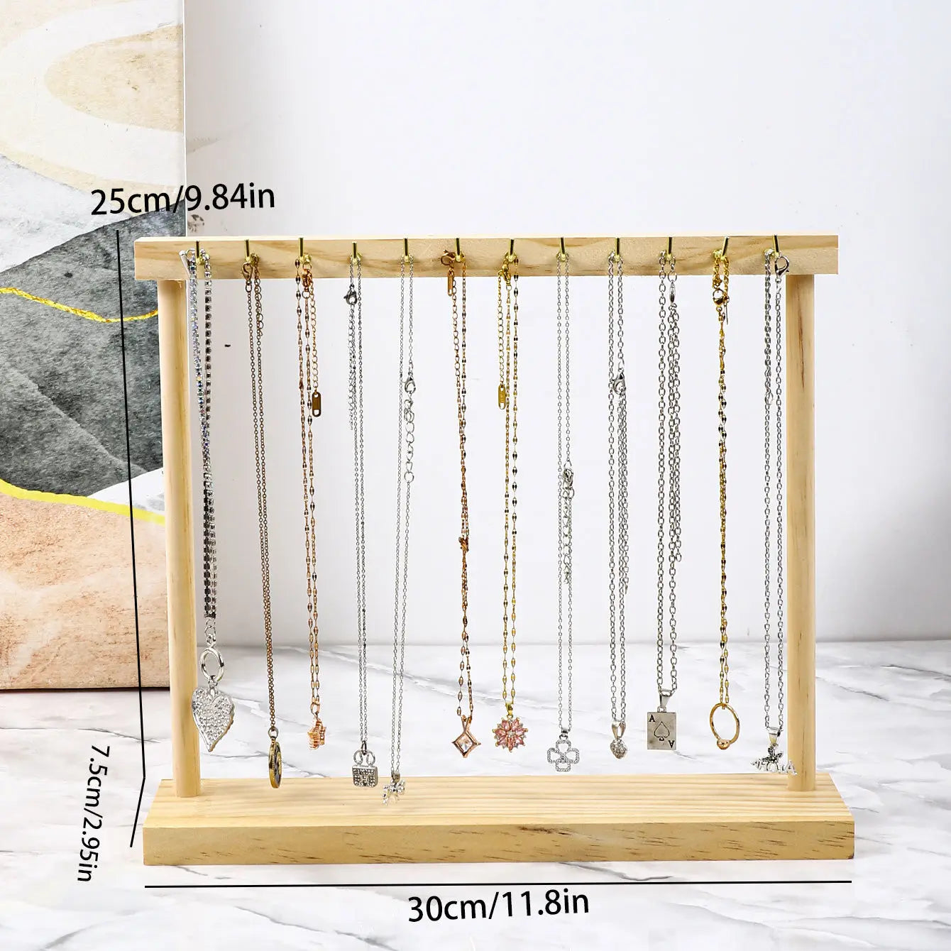 Jewelry Organizer Display Wood Stand