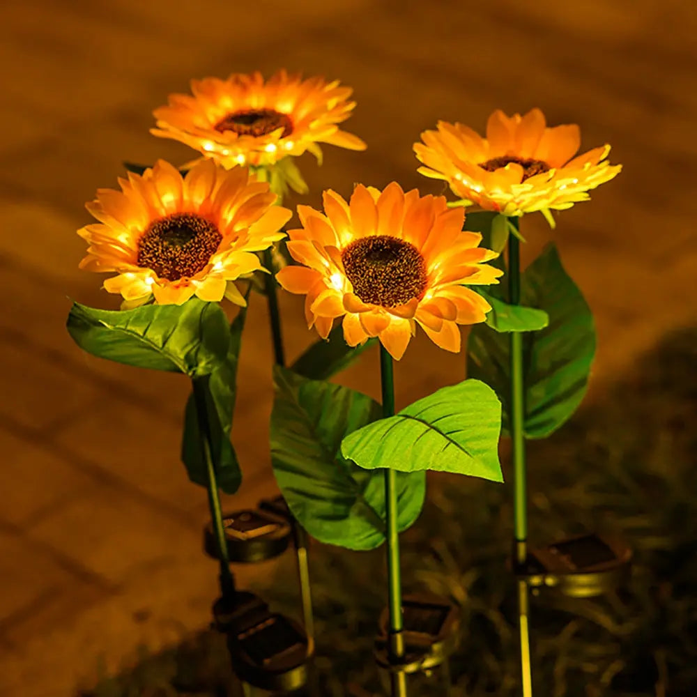 Solar Sunflower Outdoor Light