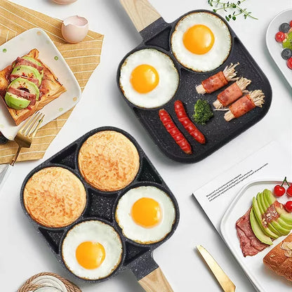 Egg-Pancake Frying Pan Nonstick 4-Cups Breakfast Maker Kitchen Accessories