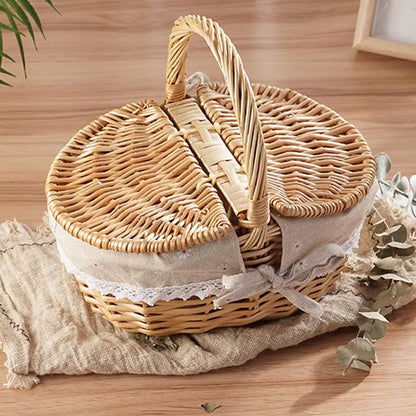 Handmade Wicker Picnic Basket 
