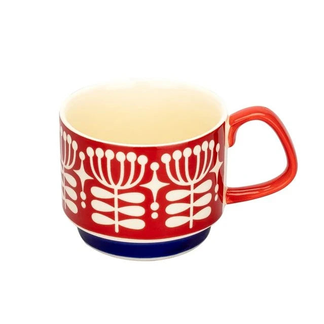 300Ml Japanese Flower Coffee Mug Set Retro Ceramic 