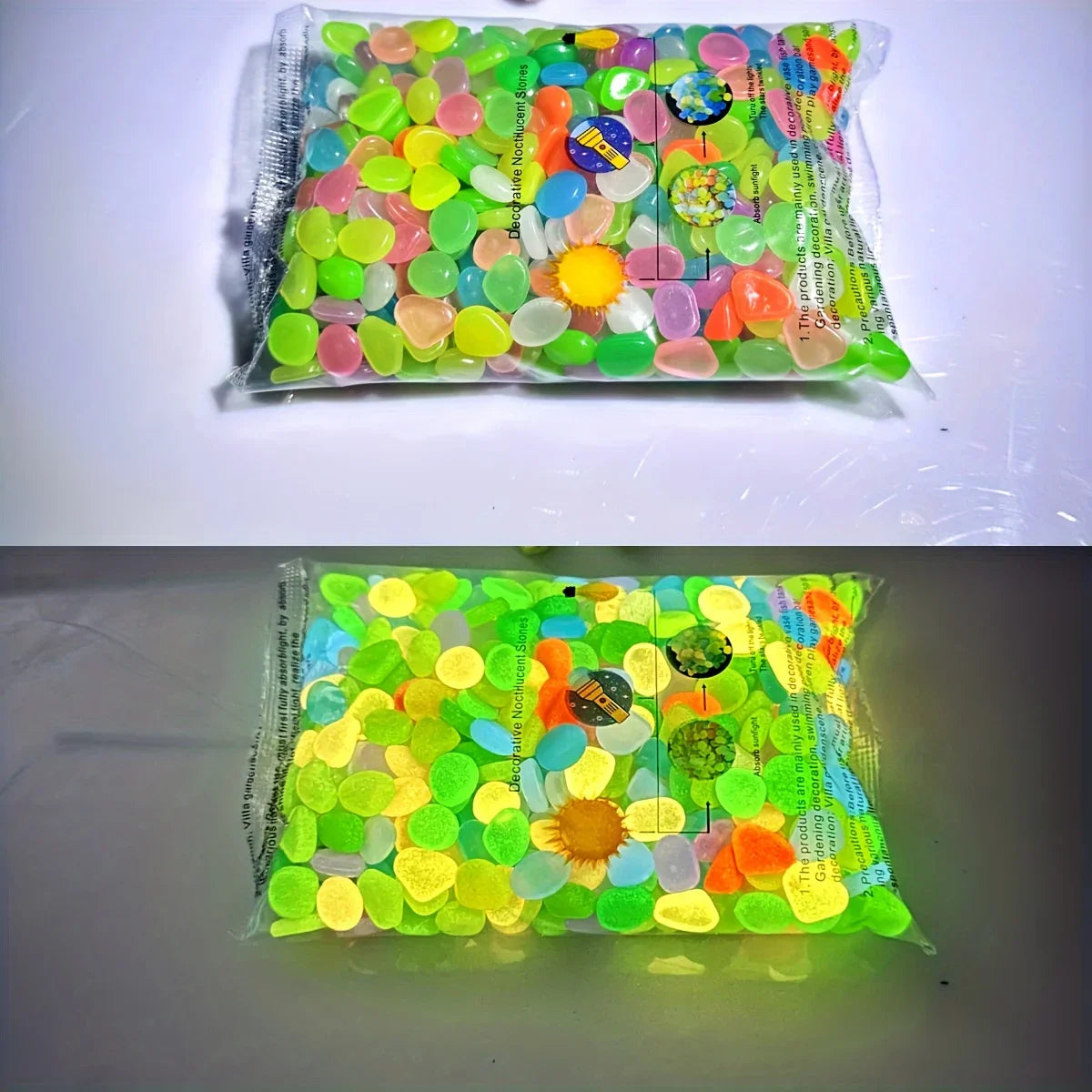 100Pcs Luminous Garden Stones 