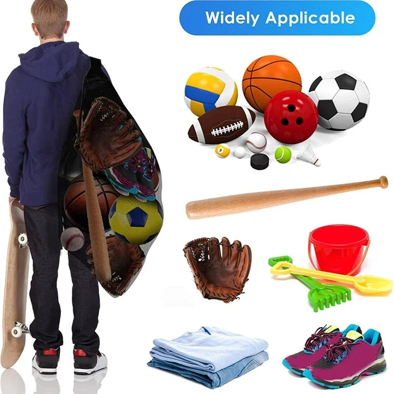 Mesh Soccer Ball Bag Extra Large Basketball Storage Bag with Zipper 