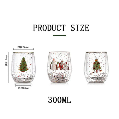 FOME ® Christmas Double-Layer Glass Cup 
