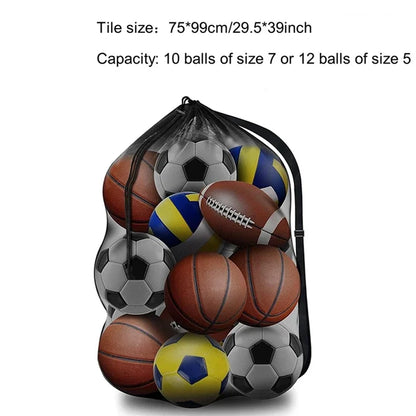 Mesh Soccer Ball Bag Extra Large Basketball Storage Bag with Zipper 