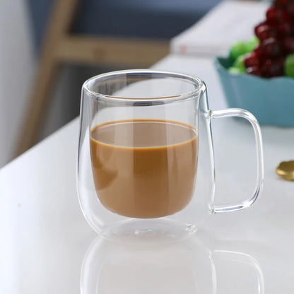 Double Wall High Borosilicate Glass Mug 