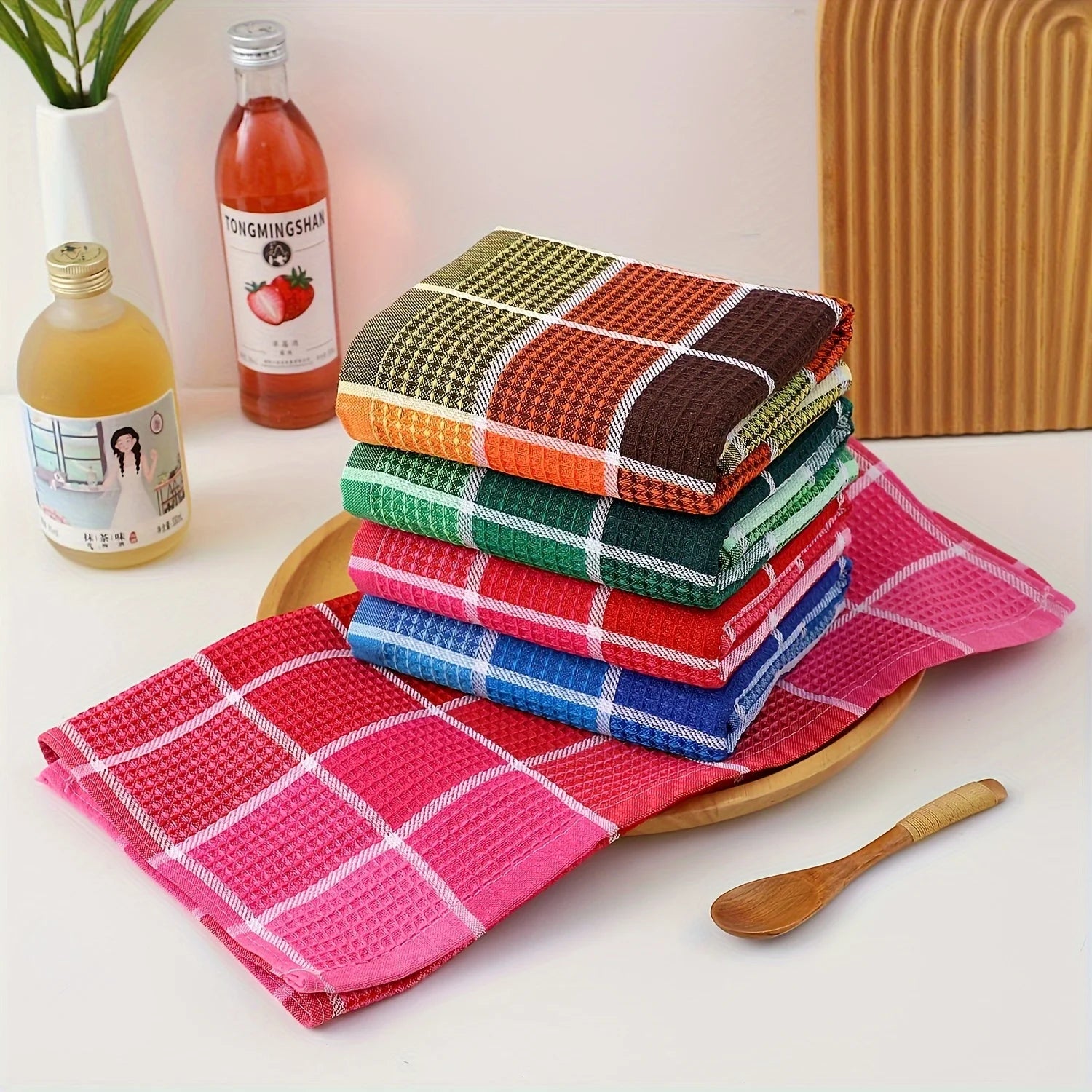3/4/8 Pieces, Green/Pink/Blue/Yellow, Durable Cleaning Cloths