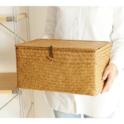 Handmade Seagrass Woven Storage Box 