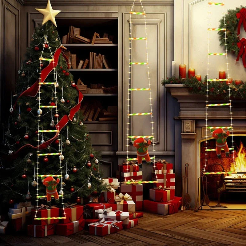 Santa Claus Climbing Ladder String Lights LED 