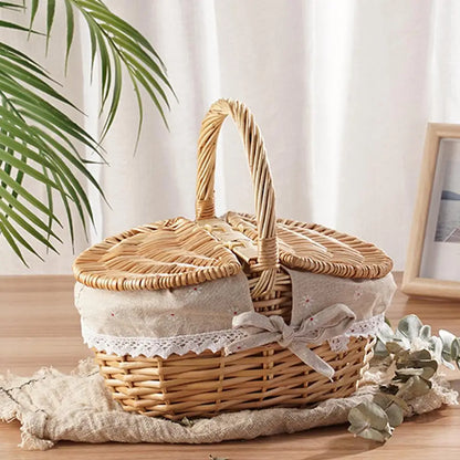 Handmade Wicker Picnic Basket 