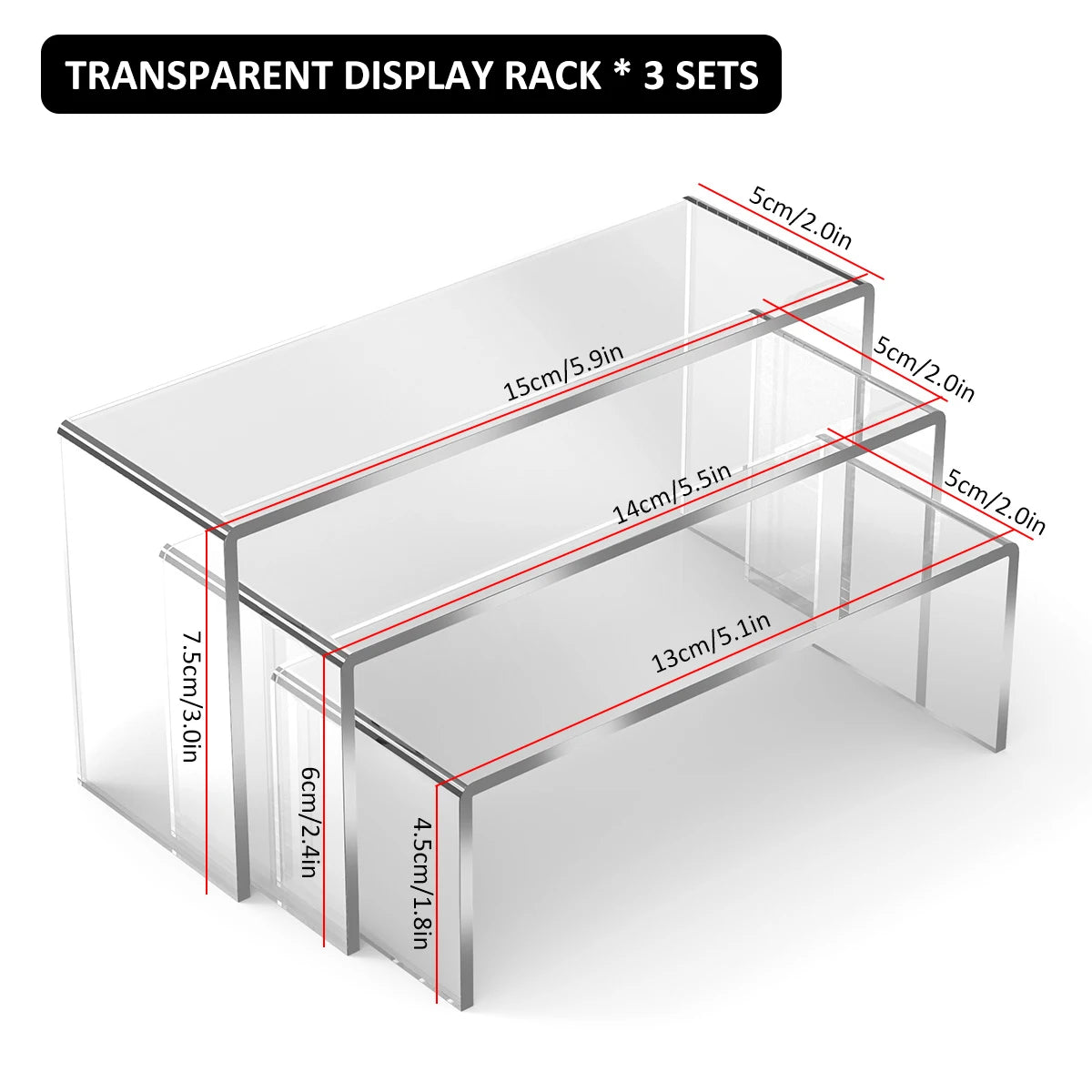 3/6/9Pcs Acrylic Display Stand 
