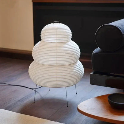 Japanese Design White Rice Paper Decorative Desk Floor Lamp