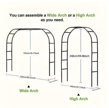 Metal Garden Arch, 100Inch Large Size Gothic Style