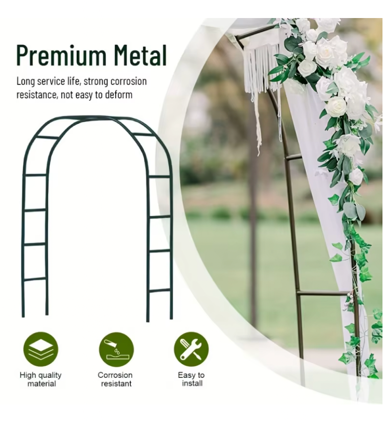 Metal Garden Arch, 100Inch Large Size Gothic Style