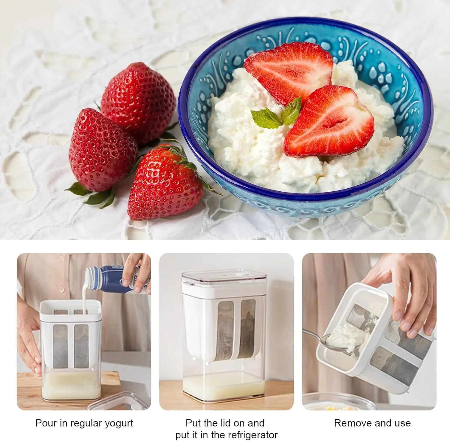 Greek Yogurt Strainer Multi Yoghurt Maker with Fine Mesh Bag 