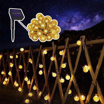 String Lights Outdoor Waterproof Solar Powered for Garden 8 Modes