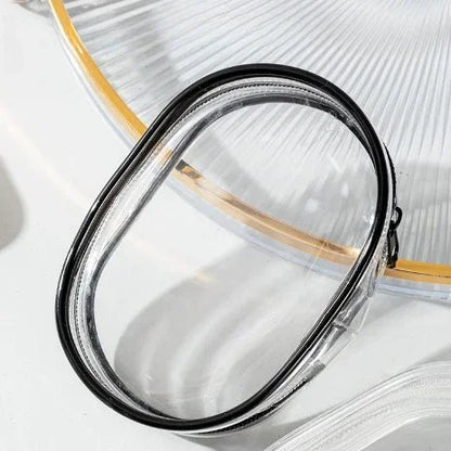 Portable Mini Transparent Charging Cable Storage Bag with Zipper Multifunctional Headphone Case Travel Accessories with Keychain