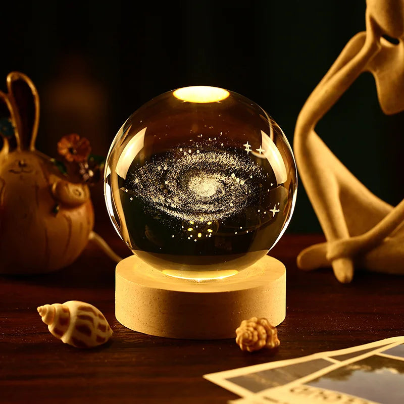 Moon Crystal Sphere Night Light 