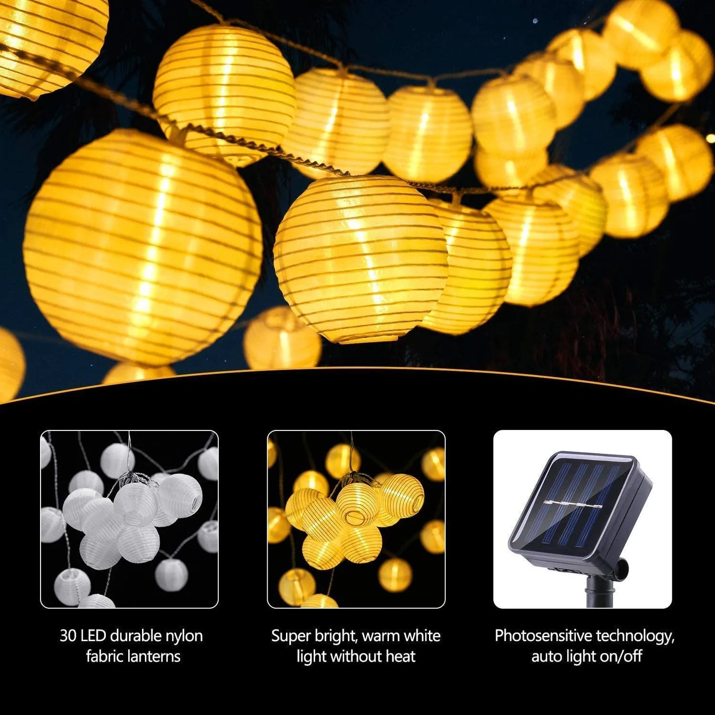 Solar Lantern String Lights 