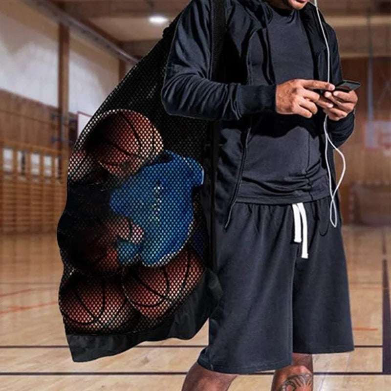 Mesh Soccer Ball Bag Extra Large Basketball Storage Bag with Zipper 