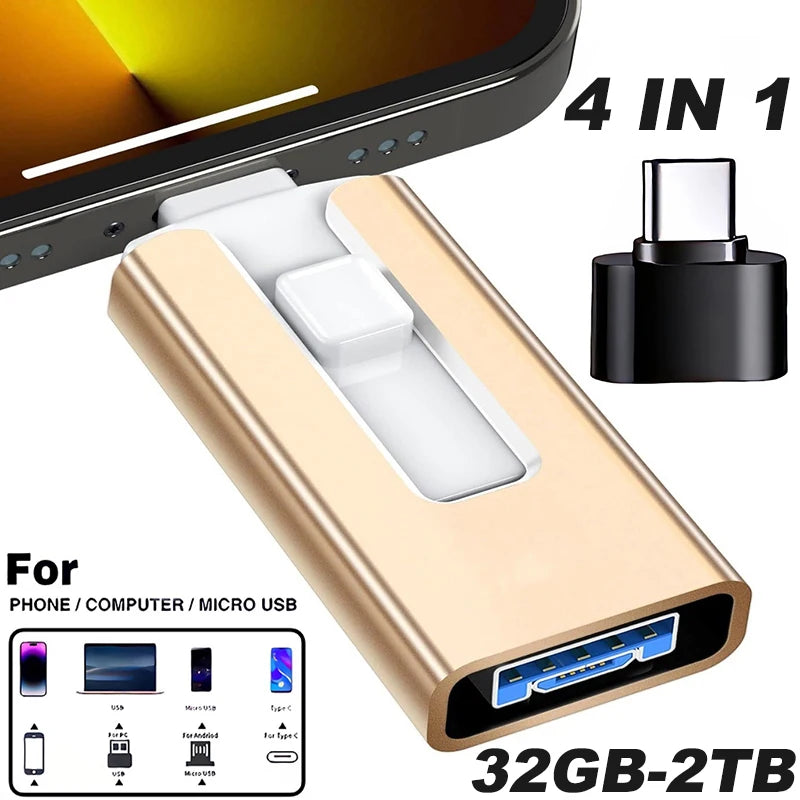 4 In1 OTG Micro USB 3.0 Flash Android TYPE-C  iPhone