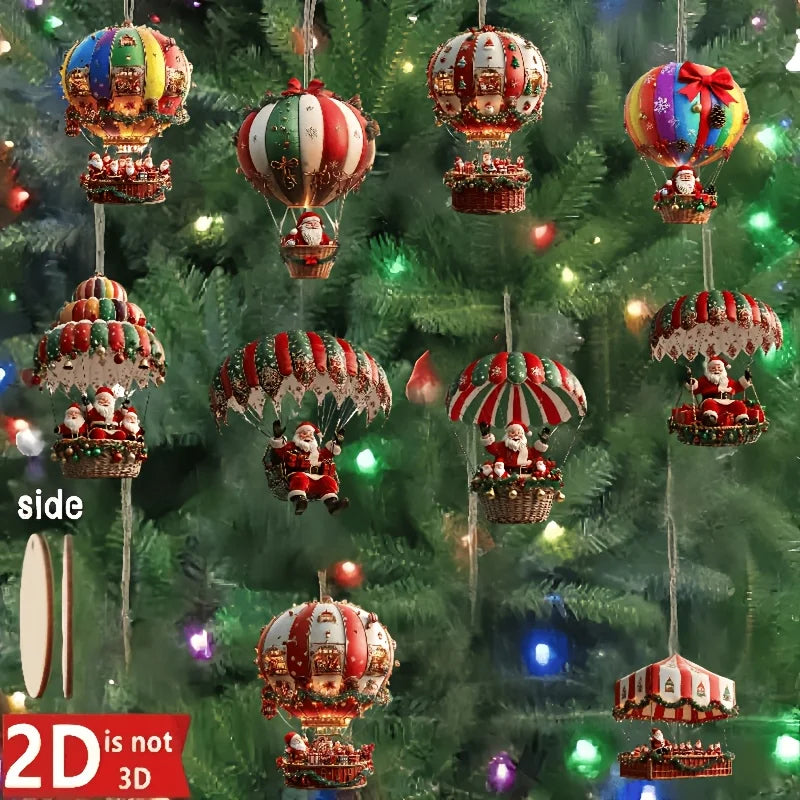 10Pcs Christmas Wooden Pendant Christmas Tree Decoration