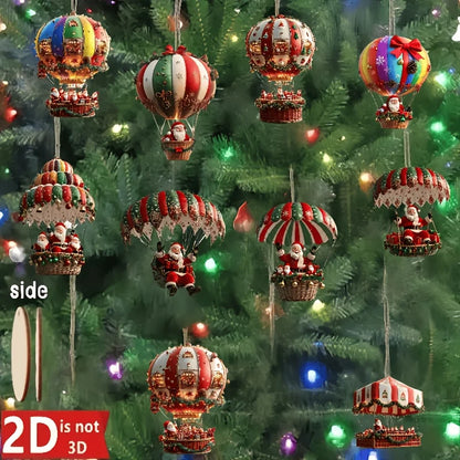 10Pcs Christmas Wooden Pendant Christmas Tree Decoration