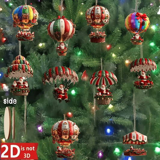 10Pcs Christmas Wooden Pendant Christmas Tree Decoration