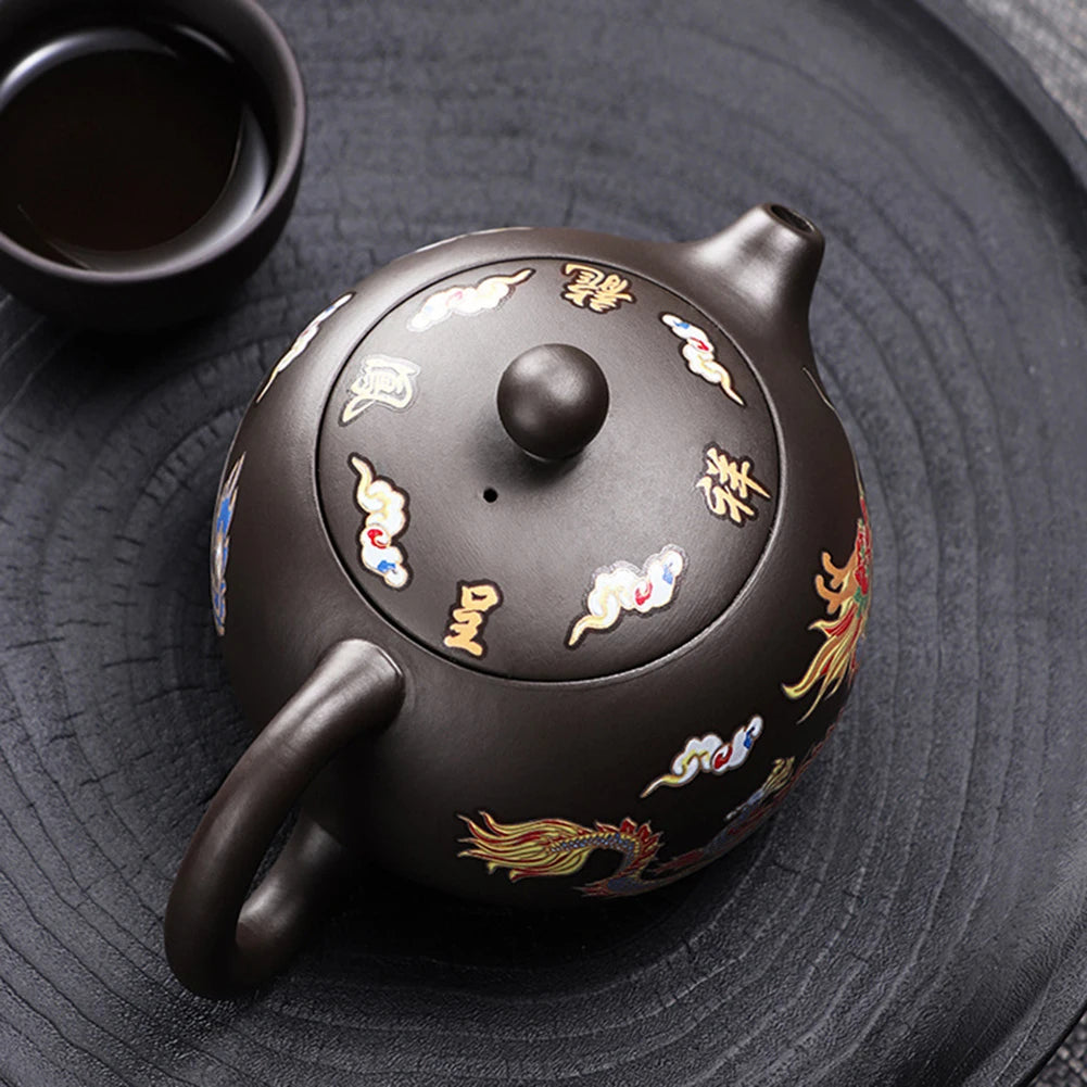 135-350Ml Dragon Teapot Chinese Style Color-Changing Purple Clay Tea Pot Anti-Scald Handle Tea Brewer for Offices Home Camping