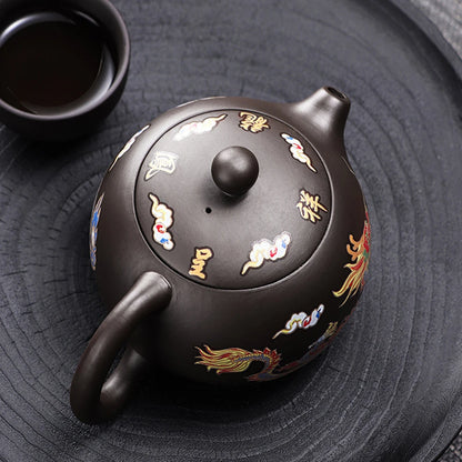 135-350Ml Dragon Teapot Chinese Style Color-Changing Purple Clay Tea Pot Anti-Scald Handle Tea Brewer for Offices Home Camping