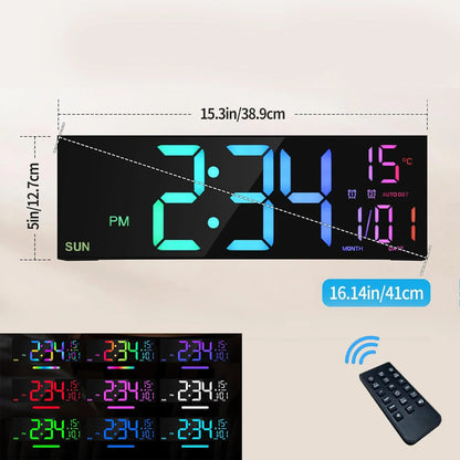 Large Digital Wall Clock with Remote Control 