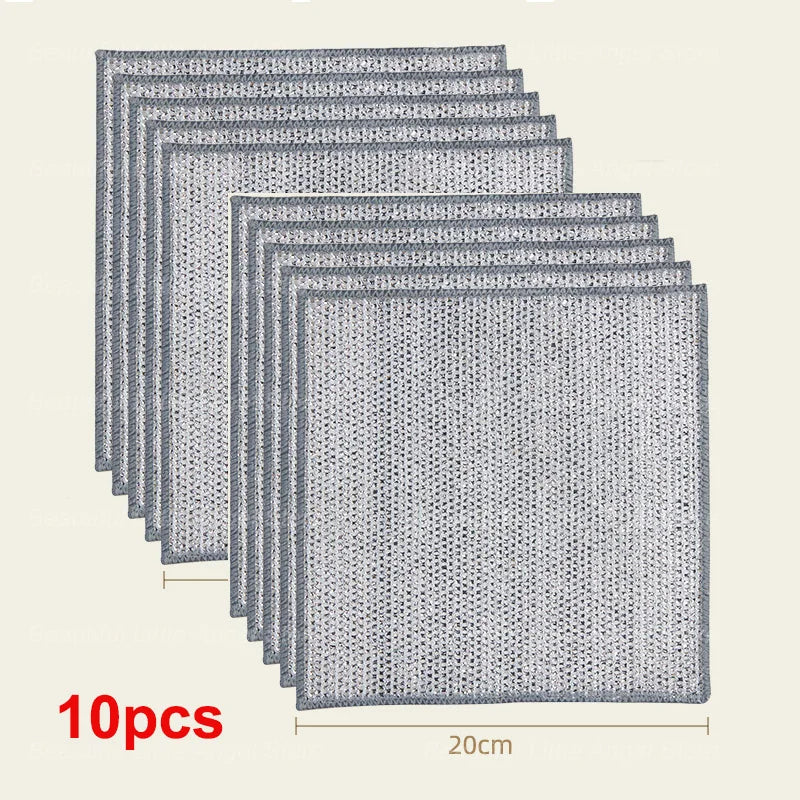 20/5Pcs Thickened Steel Wire Cleaning Cloth Kitchen Towel