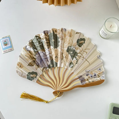 Chinese Style Silk Folding Fan – Vintage Bamboo Hand Fan
