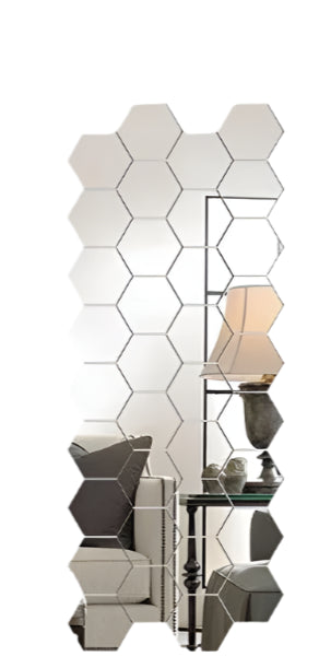 12 Self-Adhesive Mirror Wall Stickers 